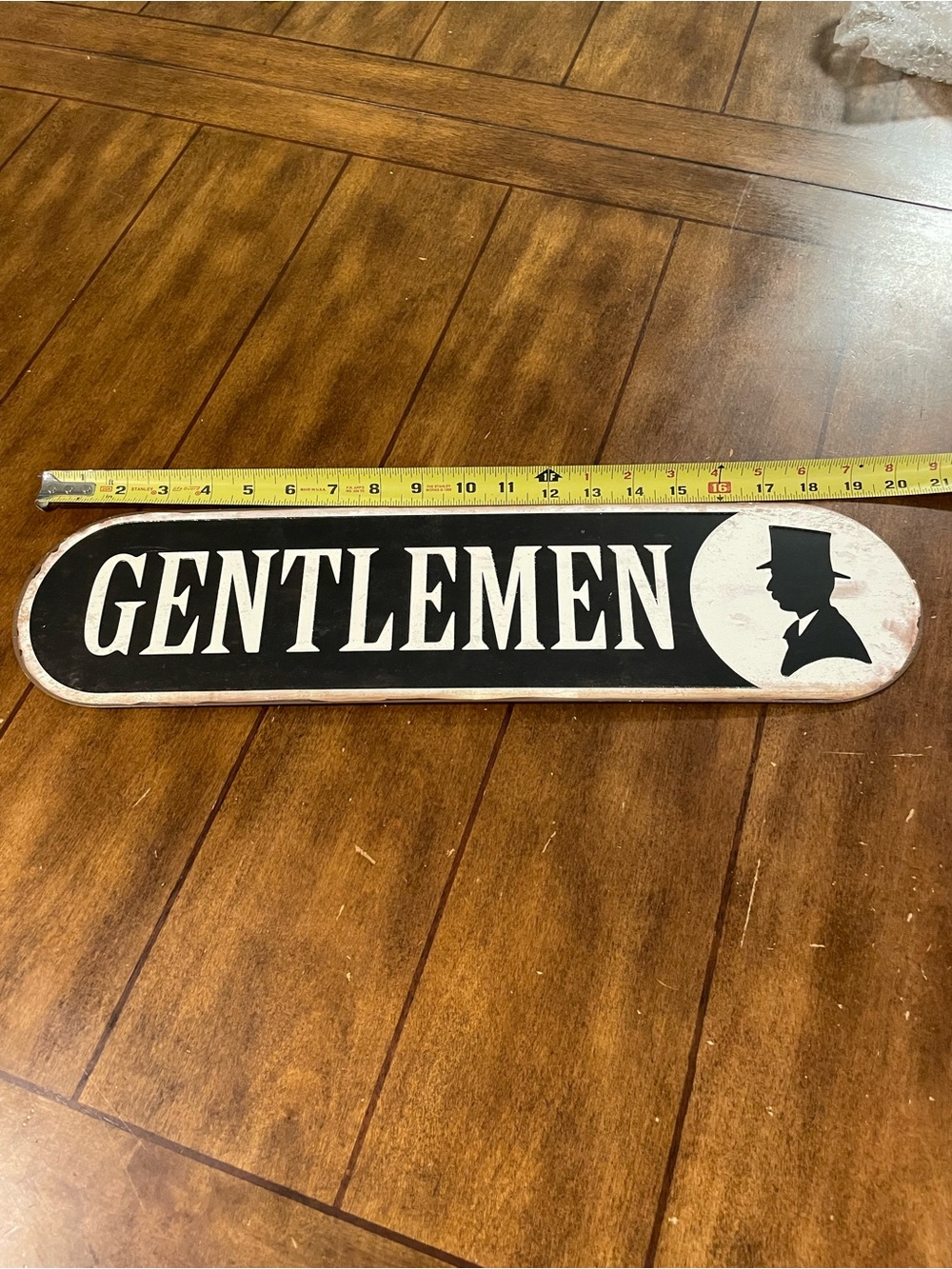 Gentlemen Vintage Style Sign - Black & White